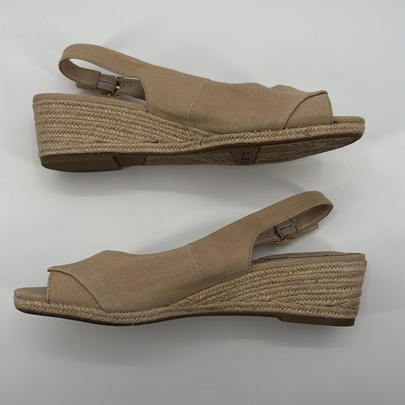 Life Stride Socialite Wedge Sandal tan canvas size 10W New with box - Picture 7 of 9